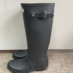 Hunter Original Tall Rain Boots Black - Sz 10